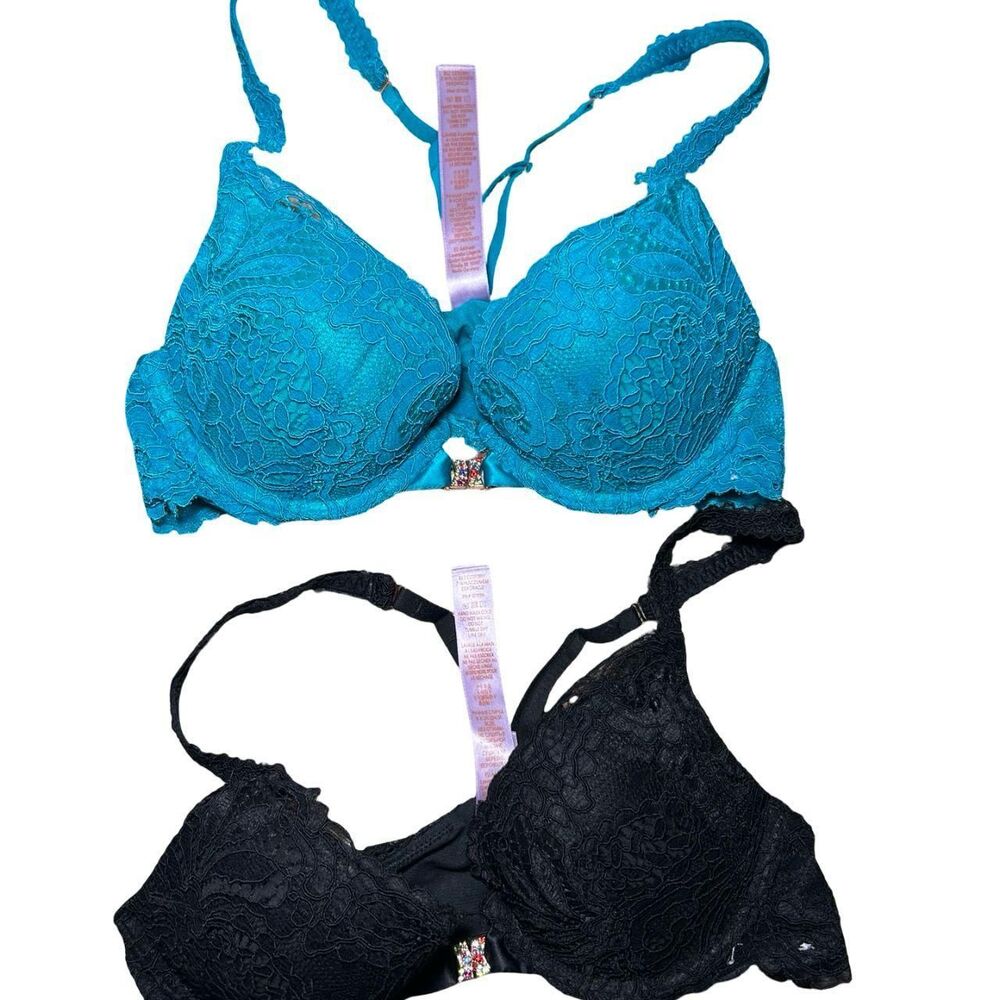 Savage-x-fenty Women's Black and Blue Bra